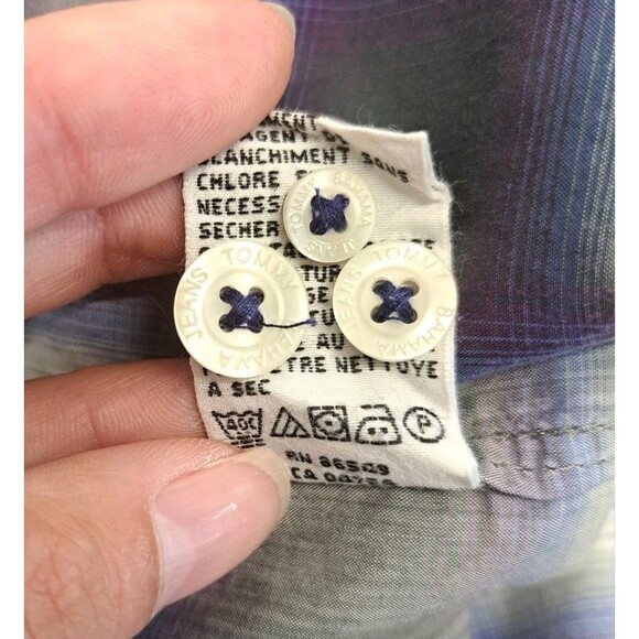 Tommy Bahama MEN'S Purple Black Plaid Button Up Long Sleeve Shirt Size XL - Picture 5 of 6